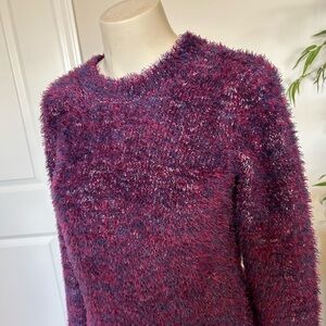 Lou & Grey Cozy Fuzzy Sweater in Purple and Pink Sz XS